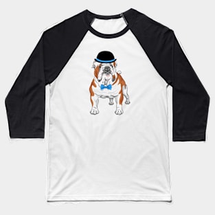 Hipster dog English Bulldog breed Baseball T-Shirt